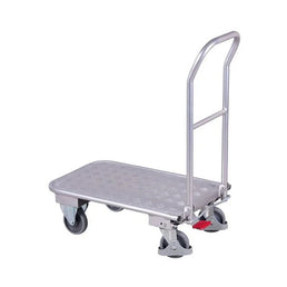 Chariot de plateforme en aluminium – 815x450x950mm – Capacité de charge de 150kg – Guidon pliable – Léger – Freins EasySTOP