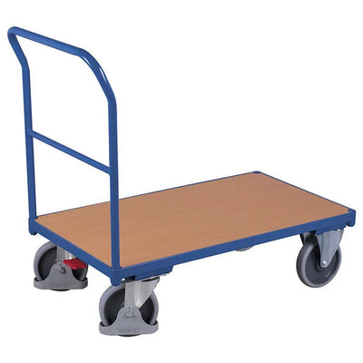 Chariot de plateforme avec poignée de poussée – 975x500x975mm – Capacité de charge de 400kg – Bleu RAL 5010