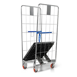 Conteneur à roulettes empilable à 2 faces 804x680x1695mm – Base pliable, capacité de 500kg