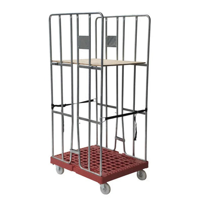 Conteneur à roulettes double face – 810x680x1680mm, galvanisé à chaud avec sangles, capacité de 500kg