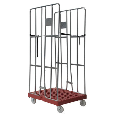Conteneur à roulettes double face – 810x680x1680mm, galvanisé à chaud avec sangles, capacité de 500kg