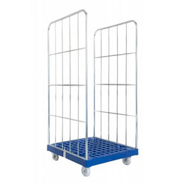 Conteneur à roulettes à 2 faces – 810x720x1620mm, Galvanisé avec base en plastique, Capacité de 500kg