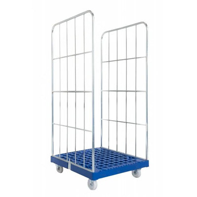 Conteneur à roulettes à 2 faces – 810x720x1620mm, Galvanisé avec base en plastique, Capacité de 500kg