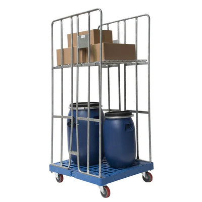Conteneur à roulettes à 2 faces – 810x720x1680mm, galvanisé à chaud avec portes de verrouillage et sangles