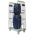 Conteneur à roulettes à 2 faces – 870x600x1690mm, galvanisé à chaud avec clôtures de maintien et base en métal