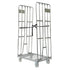 Conteneur à roulettes à 2 faces – 870x600x1690mm, galvanisé à chaud avec clôtures de maintien et base en métal