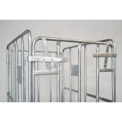 Conteneur à roulettes 4 côtés – 810x680x1680mm, Galvanisé à chaud, Clôtures de serrage, Capacité 500kg