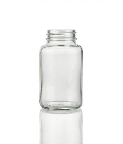 120ml (4oz) White Flint Glass Powder Empty Jar with 38mm R3 Cap (Pack of 80)