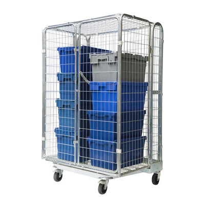 Conteneur à roulettes anti-vol – 1200x800x1800mm, cadre en A empilable avec portes verrouillables