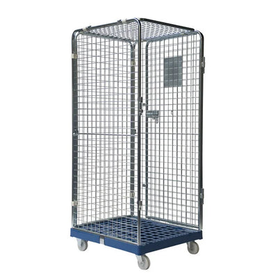 Conteneur à roulettes anti-vol – 810x720x1800mm, démontable avec base en plastique et portes à enficher