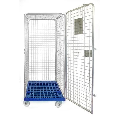 Conteneur à roulettes anti-vol – 810x720x1800mm, démontable avec base en plastique et portes à enficher