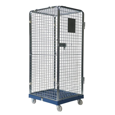 Conteneur à roulettes anti-vol – 810x720x1800mm, démontable avec base en plastique et portes à enficher