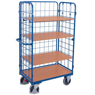 Chariot à étagères – 1190x725x1820mm – 4 étagères – 3 côtés – Capacité de 500kg