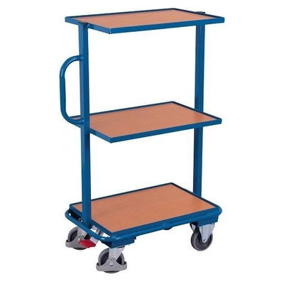 Chariot à étagères – 815x455x1185mm – 3 étagères en MDF, capacité de 200kg, cadre en acier tubulaire