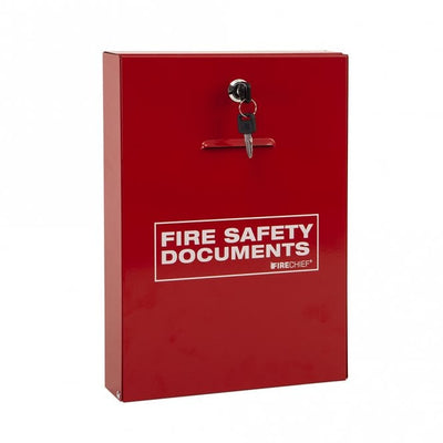 Wall Mounted Fire Safety Document Holder with Key Lock – Slimline 250 x 60 x 350mm