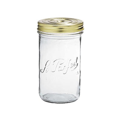 1000ml Le Parfait Familia Wiss Terrine Jar – Glass Preserving Jar with Gold Seal & Screw Cap | 540g