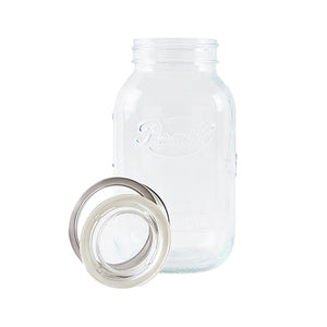 1000ml clear white flint glass jar with Sunny Cap closure for food storage and preserves