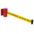 Wall Mounted Retractable Belt Barrier with Printed Message – Red