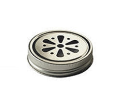 Capuchon floral multi-trous argent de 70 mm pour mug et pot Mason