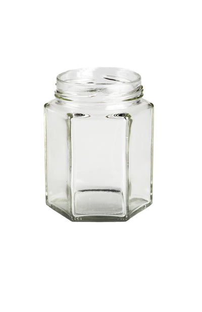 Bocal en verre hexagonal de 195 ml
