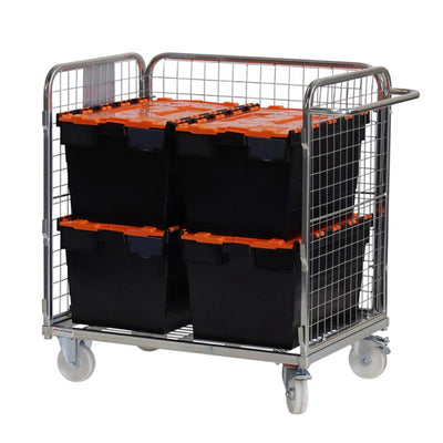 Chariot de picking de marchandises compact à trois côtés