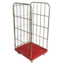 Palette à roulettes démontable à trois côtés avec base en plastique