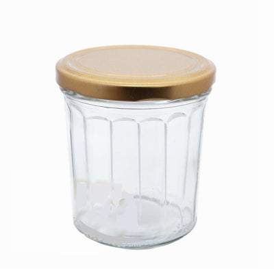 Pot en verre facetté de 324 ml