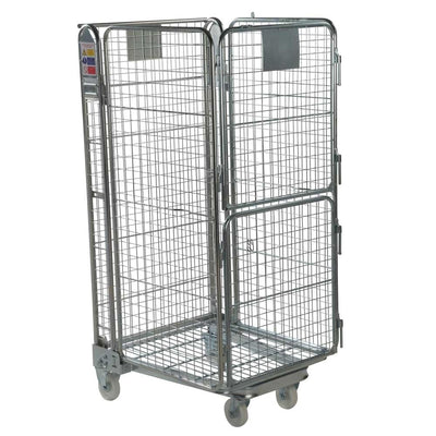 Chariot à roulettes à quatre côtés avec porte divisée