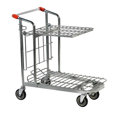 Chariot de stockage empilable avec étagère pliante