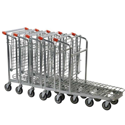 Chariot de stock empilable avec étagère pliable