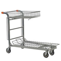 Chariot de stock empilable avec panier pliant