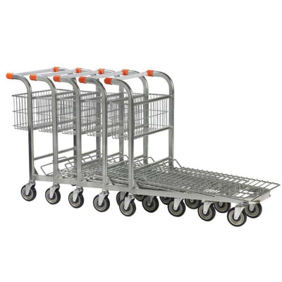 Chariot de stockage empilable avec panier fixe