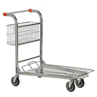 Chariot de stock empilable avec panier fixe