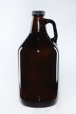64 oz/1.84 Litre Amber Glass Growler with Handle