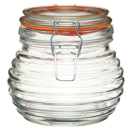 Pot en verre strié Beehive Kilnclip de 650 ml
