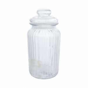 Bocal en verre à bouchon nervuré de 1,3 litre