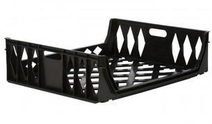 Plateau à pain ventilé empilable pour 10 miches (Noir) Vue inclinée