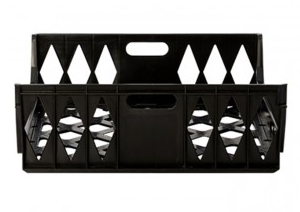 Vue arrière du plateau à pain ventilé empilable pour 10 miches (noir)