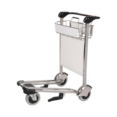 Chariot à bagages d'aéroport en acier inoxydable Trafficker avec 3 roues
