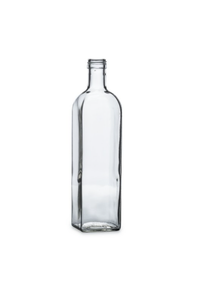 Bouteille d'huile en verre Marasca Flint blanc de 1 litre (goulot à vis)