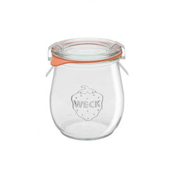 Pot en verre de yaourt Weck de 220 ml avec couvercle, anneau et clip
